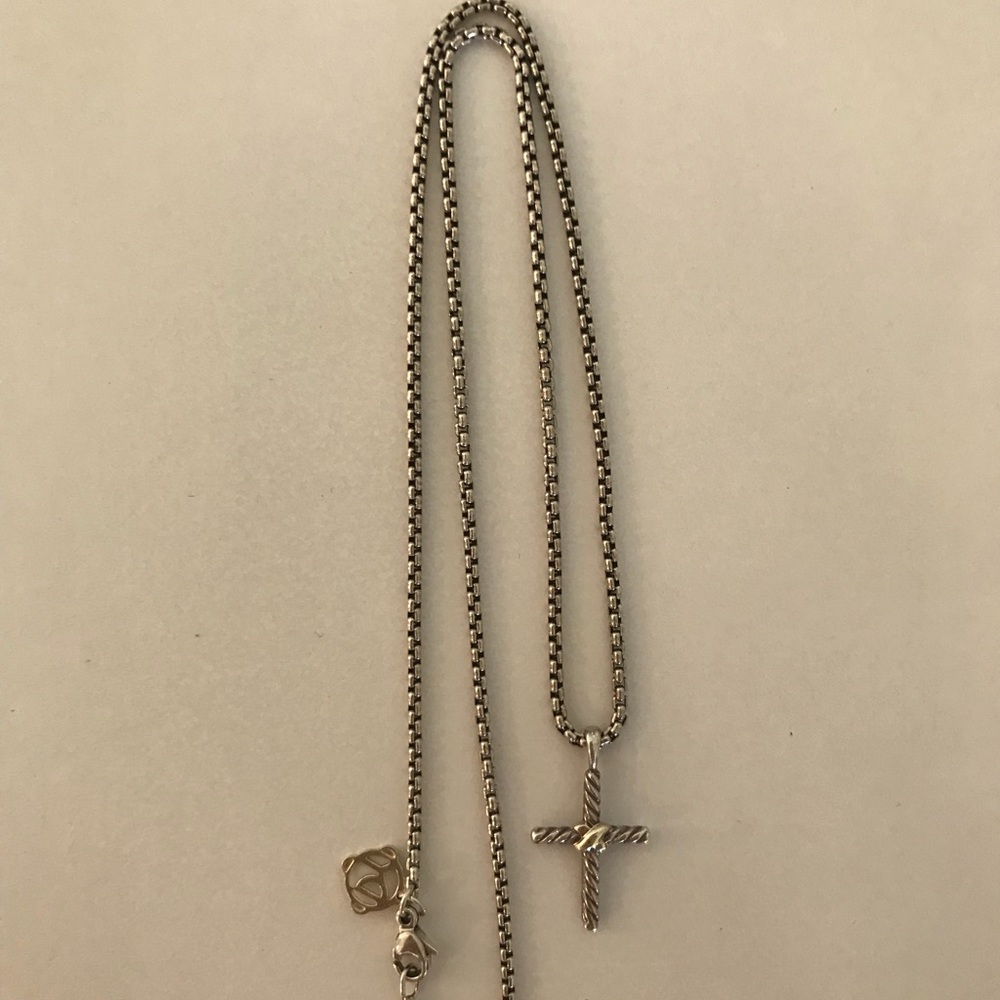 David Yurman cross necklace plus chain